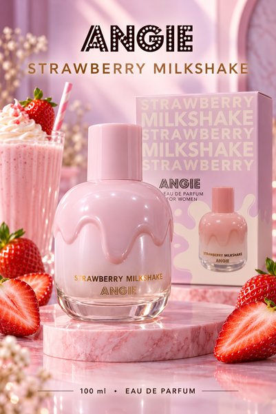Angie Strawberry Milkshake 100 ml EDP Kadın Parfümü – Çilekli, Tatlı Koku Tem...