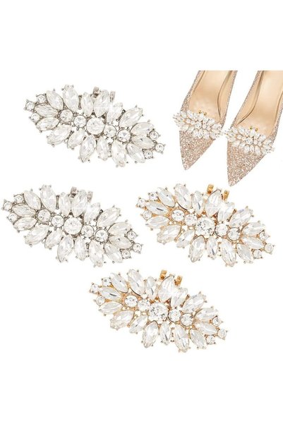 SWIUKPHE Crystal Rhinestone Shoe Clips for Wedding and Prom, 2 Elegant Colors...