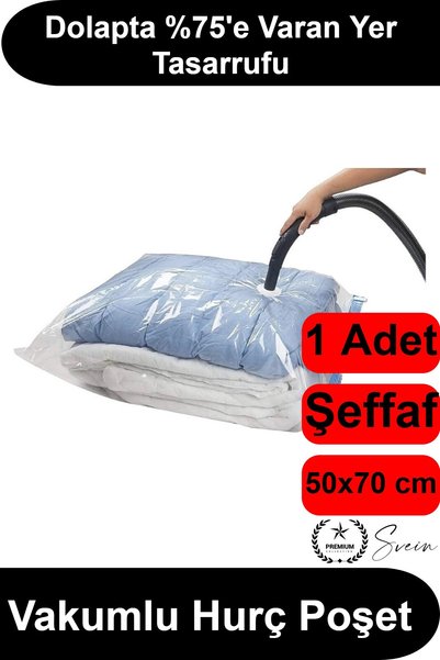 Svein #VacuumSeal Vacuum Seal Bag 50x70 cm Transparent, Leak-Proof, with Valv...