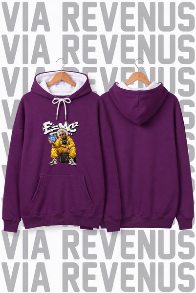 Vordevia Einstein-Printed Unisex Oversized Hoodie