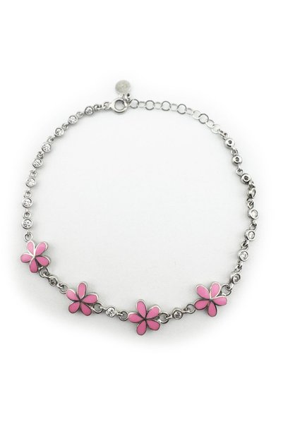 JOLIE Children’s Bracelet, Jolie, 925 Silver, Flower Design, with Enamel and ...