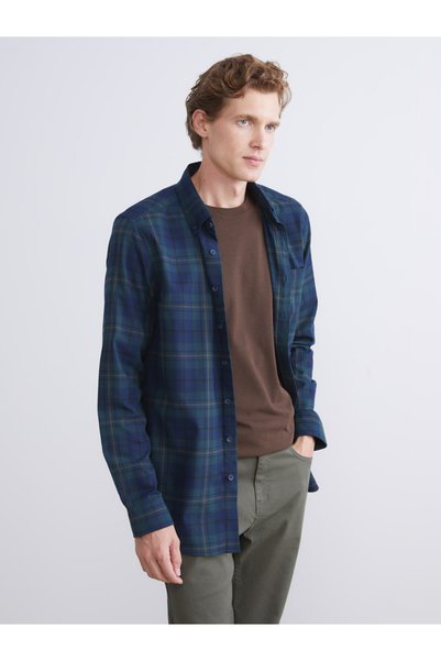 LC Waikiki Lcwaikiki Classicregular Fit Long Sleeve Plaid Gabardine Men's Shirt