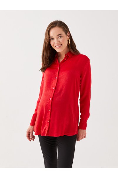 LC Waikiki Lcwaikiki maternity plain long-sleeved satin shirt