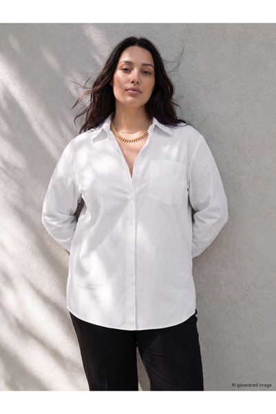 LC Waikiki قميص نسائي كبير الحجم من LCW Curve.