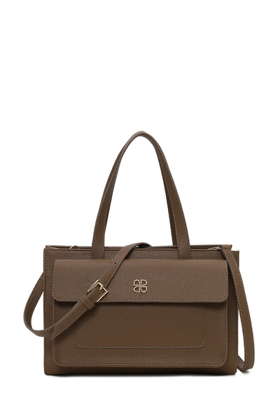 Derimod Women's Taupe Color Long-Strap Classic Shoulder Bag AB550001SF
