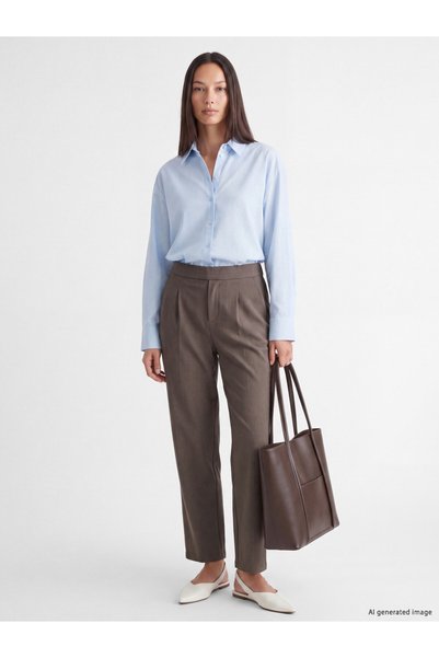 LC Waikiki Γυναικείο υφασμάτινο παντελόνι Carrot fit.