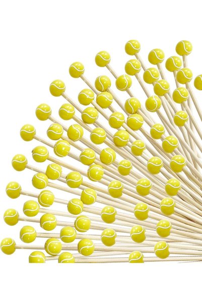 Yelajoy 200Pcs Tennis Cocktail Picks,4.7 inch Tennis Decorative Sports Ball E...