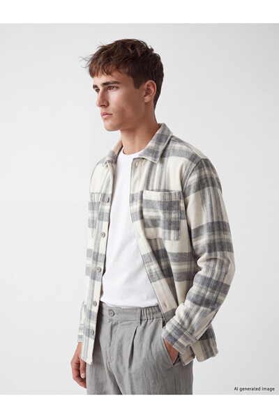 LC Waikiki Jachetă Cămașă Lumberjack cu Carouri Regular Fit pentru Bărbați