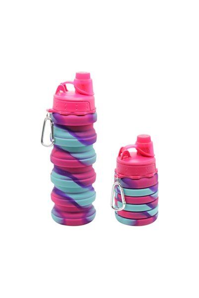 Tradesor Πτυσσόμενο παγούρι σιλικόνης - 1005 - 500ml - 920045 - Fuchsia