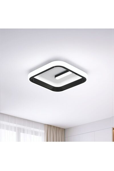 OEM Lustra LED VICTORIA 19W, Patrata, lumina Rece/Calda/Neutra, Negru, Alb