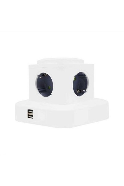 Tradesor Κάθετο πολύπριζο 4 θέσεων - Σούκο - 2USB - 3m - RC-G4P - 004130