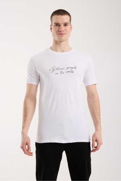 WeShaya Urban Text Detailed Men's T-Shirt – Minimal Street Style, Casual Use ...