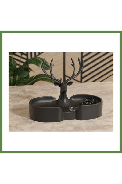 Hobibahçem 3D-Printed Deer-Shaped Jewelry Tray, Ring and Earring Dish, Elegan...