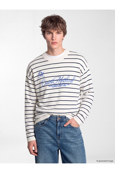 LC Waikiki Men's Striped Crew Neck Sweater