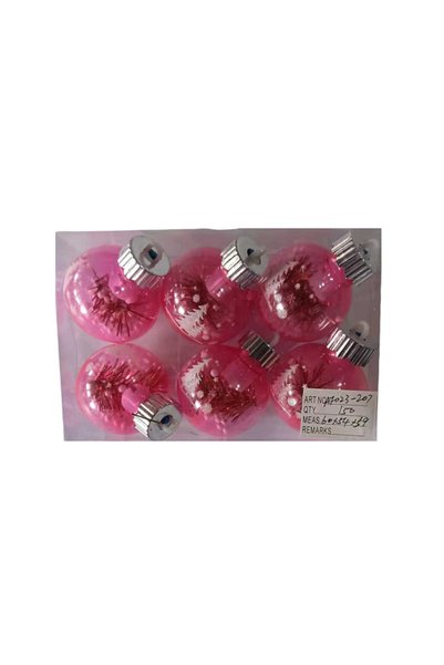 Tradesor Σετ Χριστουγεννιάτικες μπάλες - 6cm - 6pcs - 232075