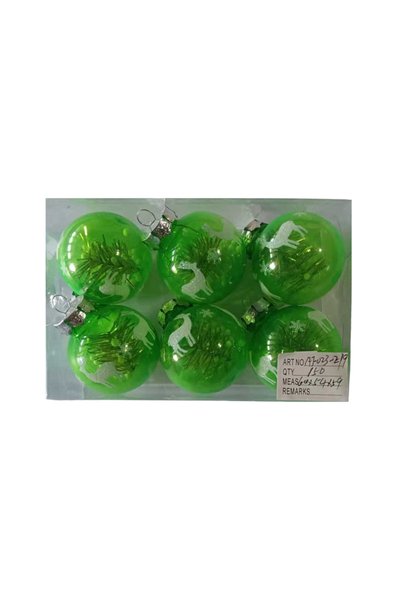 Tradesor Σετ Χριστουγεννιάτικες μπάλες - 6cm - 6pcs - 23219