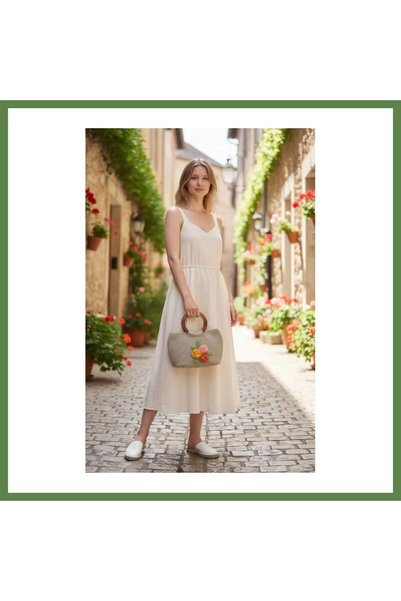 Hobibahçem Hand-Knitted Clutch Bag, Women's Shoulder Bag, Woven-Look Handmade...