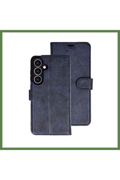 Hobibahçem Samsung Galaxy S26 FE Trend S Plus Flip Case - Navy Blue HB006