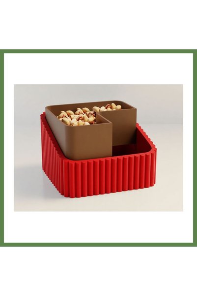 Hobibahçem 3D-Printed Pistachio Bowl - Dual-Chambered Shell Separator Serving...