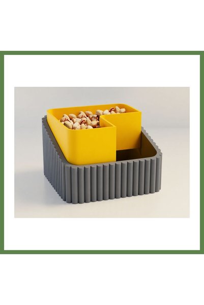 Hobibahçem 3D-Printed Pistachio Bowl - Dual-Chambered Shell Separator Serving...