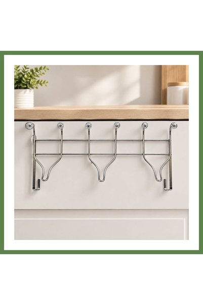 Hobibahçem American 6-Hook Door-Mounted Coat Rack HB006