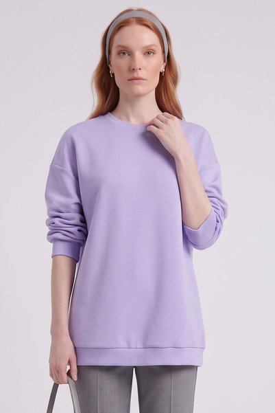 Kayra Drop-Shoulder Sweatshirt, Lilac
