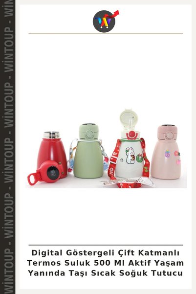 Wintoup 500 mL Double-Layered Insulated Water Bottle with Digital Display—Per...