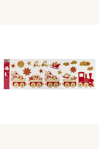 Comerivo Stickere de geam pentru Craciun: tren cu cadouri, Mos Craciun si ste...