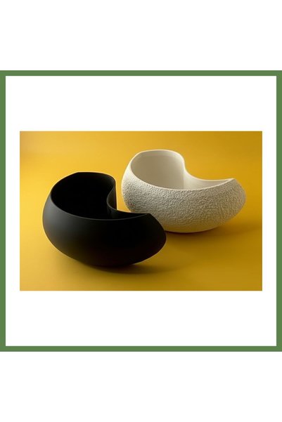 Hobibahçem 3D-Printed Yin-Yang-Shaped Multipurpose Bowl, Keychain and Key Tra...