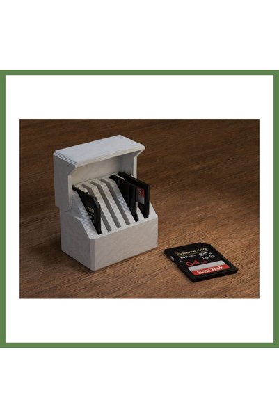 Hobibahçem 3D-Printed 6-Slot SD Card Holder and Organizer, Desktop Memory Car...