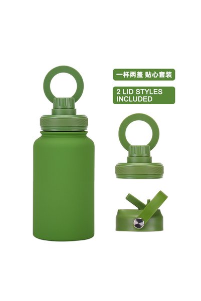 Generic Magnetic Phone Holder Insulated Straw Bottle 650ml Dual Lid Outdoor S...