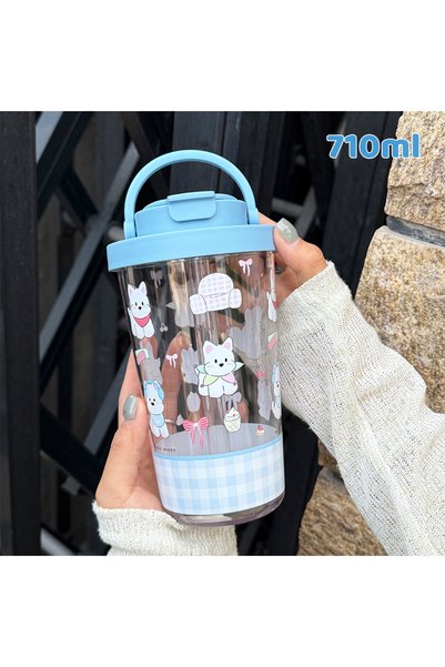 Generic Tritan Straw Tumbler 710ml Telescopic Straw Printed for Bubble Tea