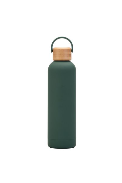 Generic Vacuum Insulated Water Bottle 750ml Bamboo Lid Handle Hiking Outdoor