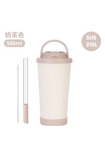 Generic كوب معزول بجدار مزدوج من الفولاذ المقاوم للصدأ 316 مع غطاء قابل للطي ...