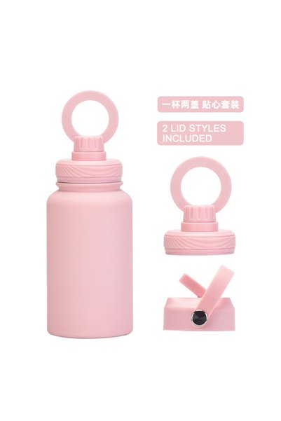Generic Magnetic Phone Holder Insulated Straw Bottle 650ml Dual Lid Outdoor S...
