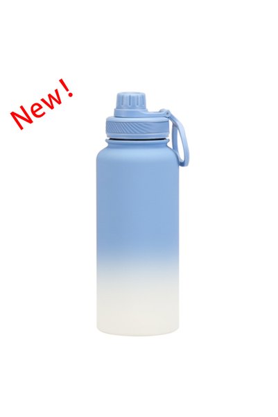 Generic Stainless Steel Sports Water Bottle 1L Wide Mouth Outdoor Insulated