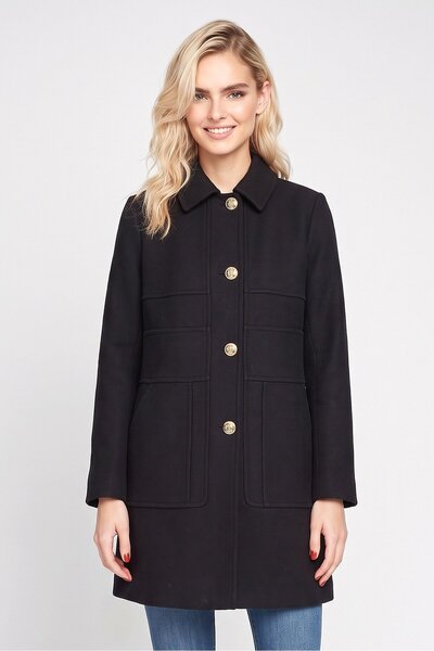Sam Edelman Women Textured Trench Coat, Deep Navy
