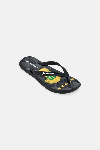 Rider Kids Boy Graphic Print Slippers, Black