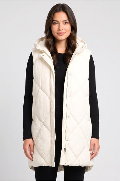 Sam Edelman Women Quilted Jacket Vest, White
