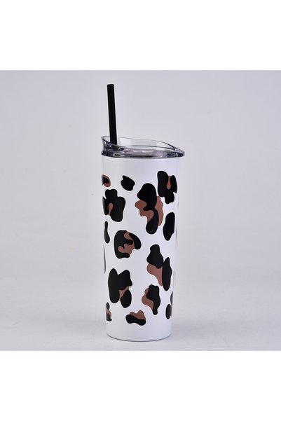 Generic كوب قهوة معزول حراريًا مصنوع من الفولاذ المقاوم للصدأ بجدار مزدوج، بت...