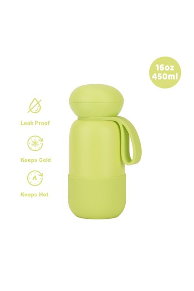 Generic Stainless Steel Insulated Sports Water Bottle 450ml Handle Outdoor Tr...