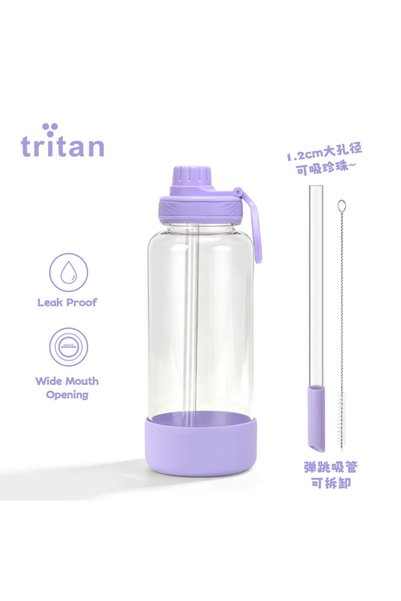 Generic Tritan Water Bottle 1000ml Wide Mouth Handle Portable Outdoor Cup