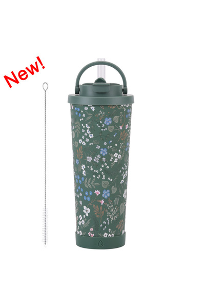 Generic Insulated Straw Tumbler 830ml Dual Drink Handle Printed for Bubble Tea