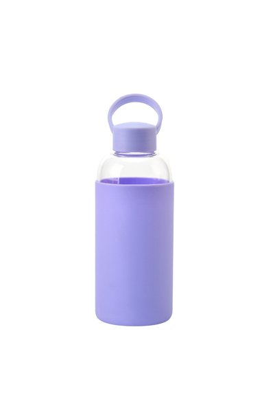 Generic Borosilicate Glass Sports Water Bottle Silicone Sleeve Handle Portable