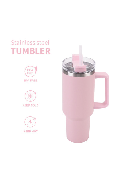 Generic 40oz Insulated Straw Tumbler with Handle Car Cup for Outdoor Travel C...
