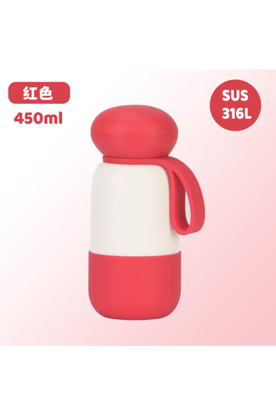 Generic 316L Stainless Steel Insulated Sports Water Bottle 450ml Handle Outdoor