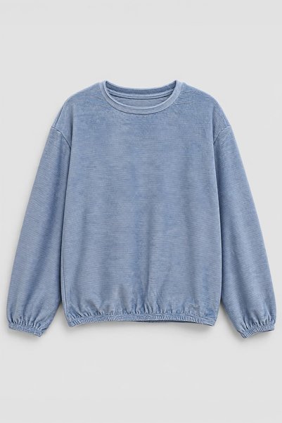 MARKAPIA WOMAN Bluză de pijama albastră pentru femei, cu talie materiată cu s...