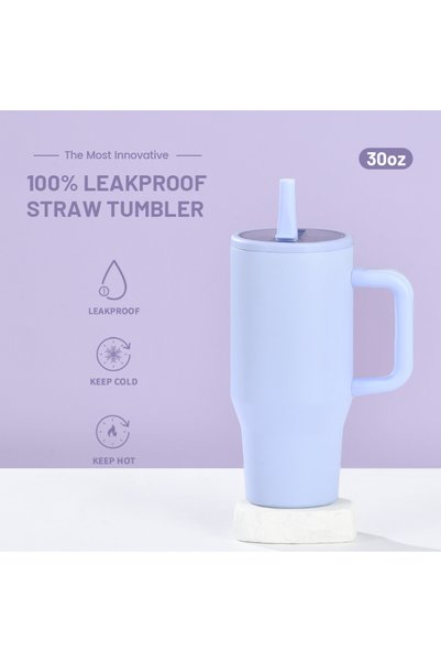 Generic Double Wall Insulated Tumbler 30oz Leakproof Foldable Straw Portable ...