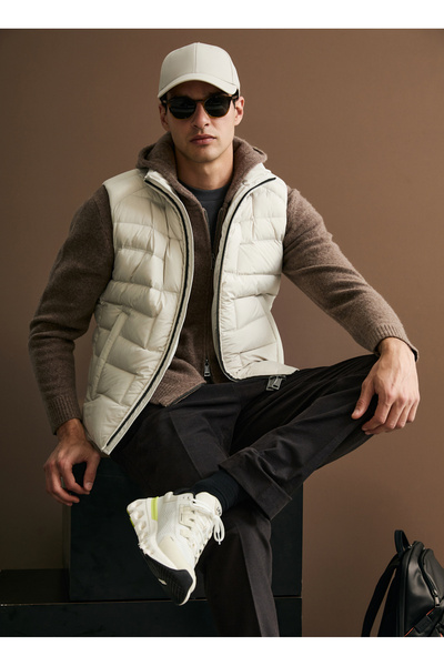 Lufian SUNLIGHT Taş Erkek Klasik Yaka Slim Fit Yelek