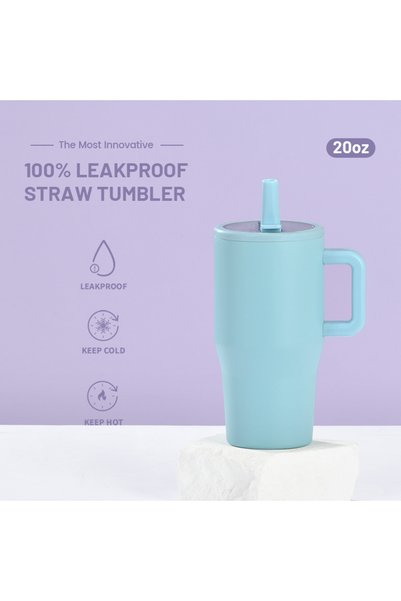 Generic Double Wall Insulated Tumbler 20oz Leakproof Foldable Straw Portable ...